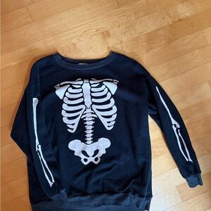 WILDFOX Skeleton Print Black Sweatshirt